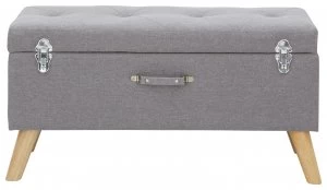 Minstrel Large Fabric Ottoman Storage - Grey