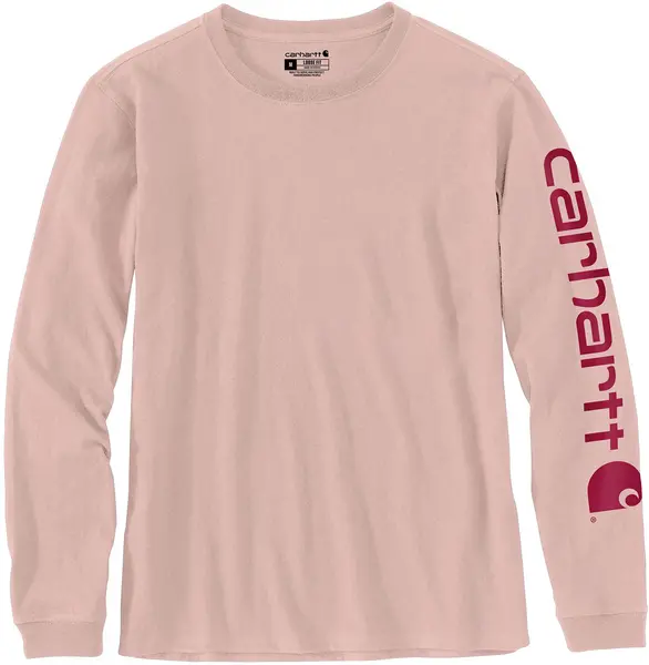 Carhartt Workwear Logo Ladies Long Sleeve Shirt, pink, Size XL for Women