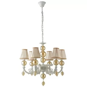 Fan Europe ORFEO 6 Light Chandeliers with Shades White 74x68cm