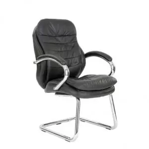 Santiago C Chrome Cantilever Framed Leather Armchair BN 50401ET