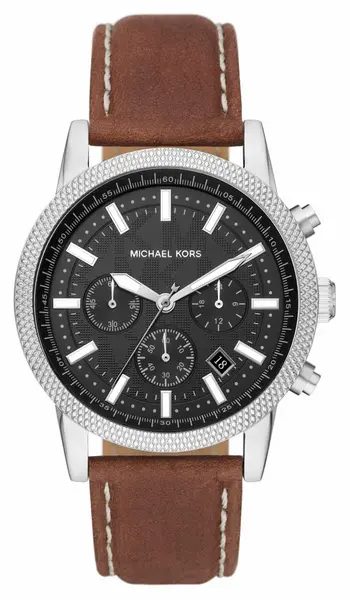 Michael Kors MK8955 Hutton Mens Leather Strap Chronograph Watch