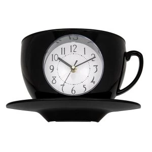 Tearoom Cup & Saucer Clock Black