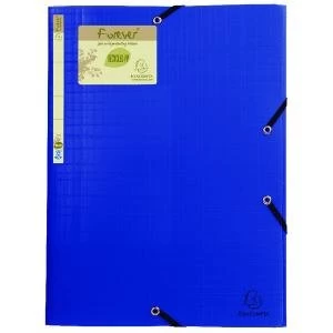 Exacompta Forever Elasticated 3 Flap Folder Blue Pack of 15 551572E