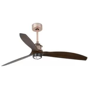 Faro just - LED Copper, Wood Ceiling Fan with dc Smart Motor - Remote Included