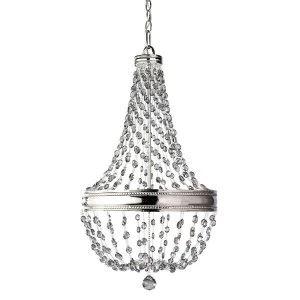 6 Light Chandelier Polished Nickel Finish, E14