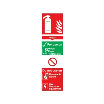 Sitesafe - Water Fire Extinguisher Vinyl Sign - 100 X 300MM