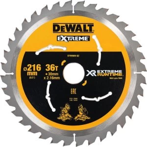 DEWALT Extreme Runtime Circular Saw Blade 216mm 36T 30mm