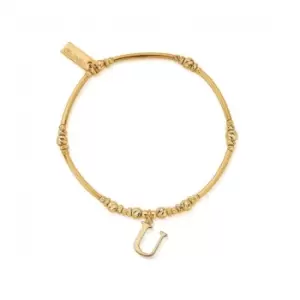 Gold Iconic Initial Bracelet - Letter U
