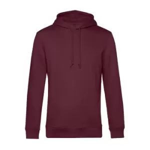 B&C Mens Organic Hooded Sweater (L) (Burgundy)