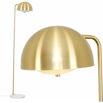 Modern Designer Floor Lamp with a Marble Base - Gold