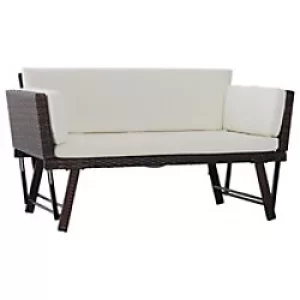 Outsunny Rattan Sofa 860-049V70 Steel, Rattan, Polyester Brown, Cream White