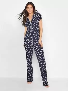 Long Tall Sally Tall Daisy Button Through Pj Set, Navy, Size 18-20, Women