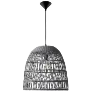 Merano Arbor 46cm Dome Pendant Ceiling Light Iron, Rattan, Grey colour,