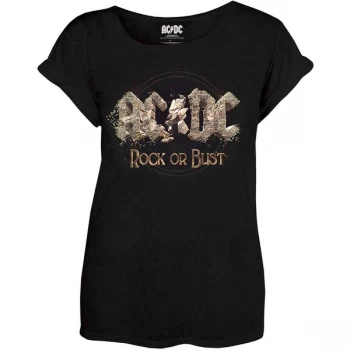 AC/DC - Rock or Bust Ladies Medium T-Shirt - Black