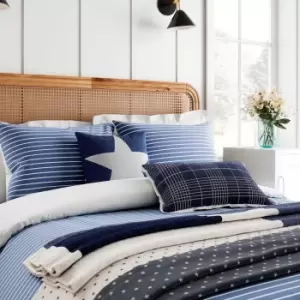 Helena Springfield Breton Stripe Single Duvet Cover Set, Blue