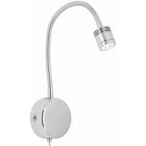 Loops - 130mm Mini Round Wall Light - Adjustable & Flexible - 1W Cool White LED - Chrome