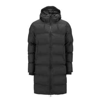 Rains Long Puffer Jacket - Black