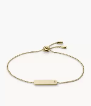 Fossil Women Lane Gold-Tone Stainless Steel Bar Chain Bracelet