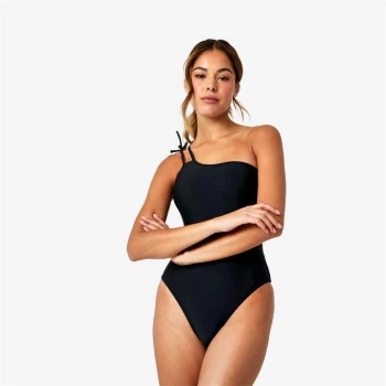 Jack Wills Eco One Shoulder Swimsuit - Black