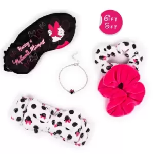 Disney Minnie Mouse Spa Set - Zip Cosmetic Pouch, Sleep Mask, Hair Towel, Pair of Scrunchies and Jewellery Bracelet...