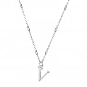 Iconic Initial V Silver Necklace SNCC4040V