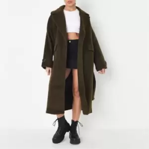 Missguided Petite Longline Formal Coat - Green