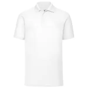 Fruit Of The Loom Mens 65/35 Pique Short Sleeve Polo Shirt (3XL) (White)