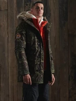 Superdry Everest Parka Coat, Dark Grey, Size S, Men