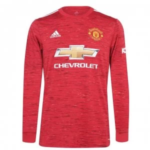 adidas Manchester United Home Long Sleeve Shirt 2020 2021 - Red