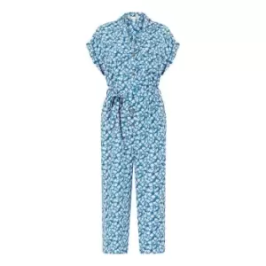 Yumi Blue Ditsy Print Jumpsuit - Blue