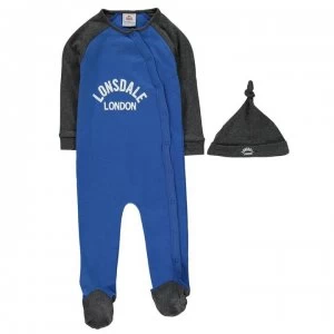 Lonsdale Sleep Suit Baby Boys - Blue/Grey