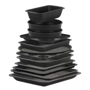 Wham Essentials Non- Stick 12 Piece Bakeware Family Set - Black