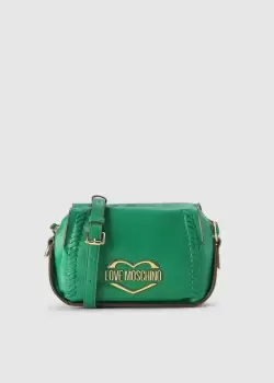 Love Moschino Womens Whip Stitch Mini Camera Bag In Green