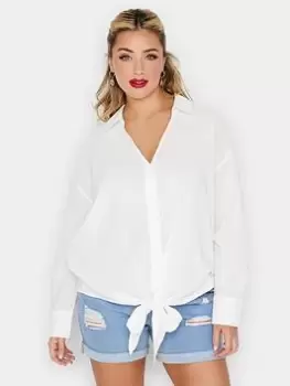 Yours Tie Hem Shirt Off White, Size 24, Women