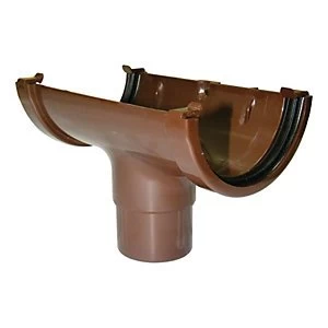 FloPlast ROM1BR Miniflo Gutter Running Outlet - Brown