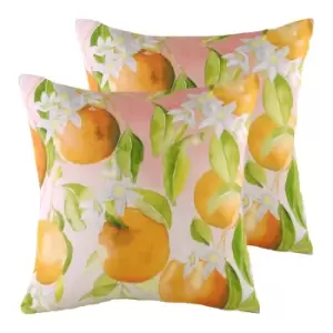 Fruit Oranges Twin Pack Polyester Filled Cushions