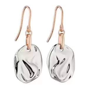 Crinkle Component In Silver Rose Gold Detail Earrings E5883