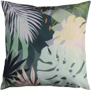 Leafy Outdoor Cushion Teal