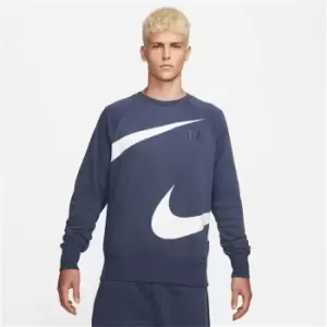 Nike Sportswear Swoosh Mens Semi-Brushed Back Fleece Sweater - Blue