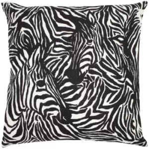 Hidden Zebra Cushion Black / 50 x 50cm / Polyester Filled