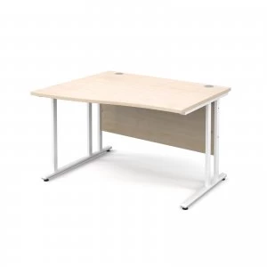 Maestro 25 WL Left Hand Wave Desk 1200mm - White Cantilever Frame map