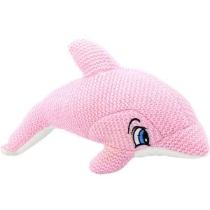 Pink Knitted Dolphin 10" Plush