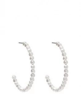Mood Silver Plated Baroque Pearl Hoop Earrings