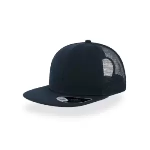 Atlantis Snap Mesh Flat Visor 6 Panel Trucker Cap (One Size) (Navy)