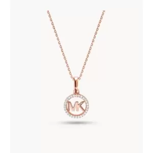 Michael Kors Womens 14K -Plated Sterling Silver Logo Starter Necklace - Rose Gold