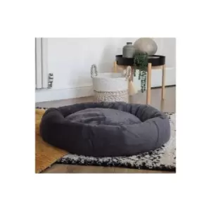 Calming Faux Fur Grey Pet Bed