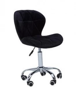 Premier Housewares Geanie Velvet Office Chair- Black