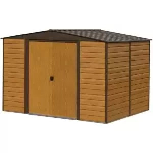 Arrow Woodvale 12X10 Apex Coffee Metal Shed With Floor - Assembly Service Included