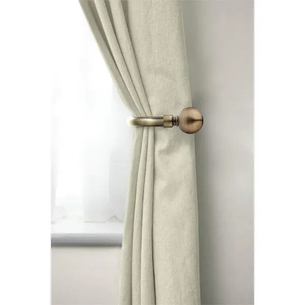 Studio Studio Pair of Plain Ball Curtain Hold Backs - Brown One Size