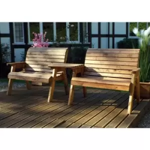 Twin Bench Set Straight - W264 x D90 x H98 - Fully Assembled